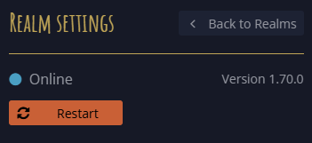 Realm restart button.