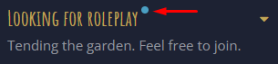 The Looking for Roleplay control.